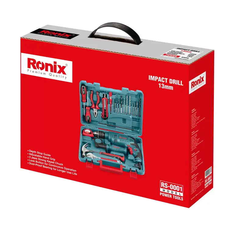 کیت دریل برقی چکشی 13 میلی متری مدل: RS-0001 | رونیکس