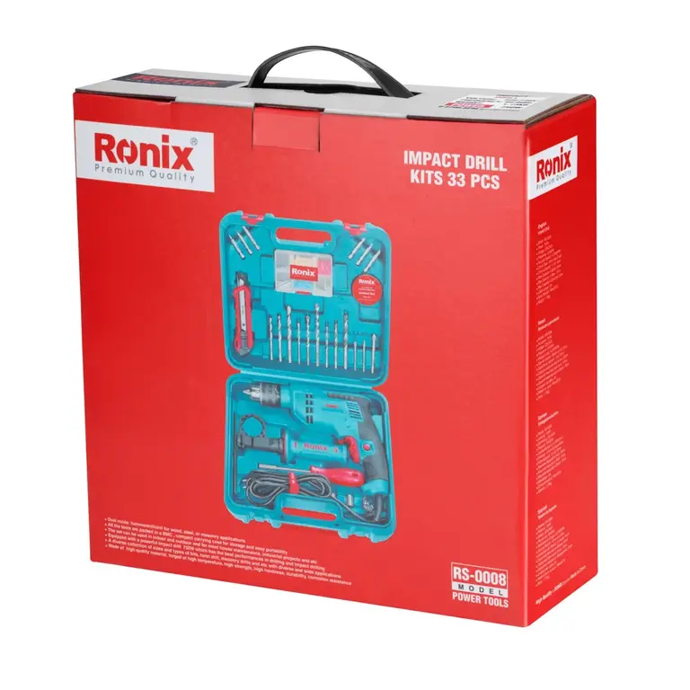 ست ترکیبی دریل برقی 33 پارچه مدل: RS-0008 | رونیکس