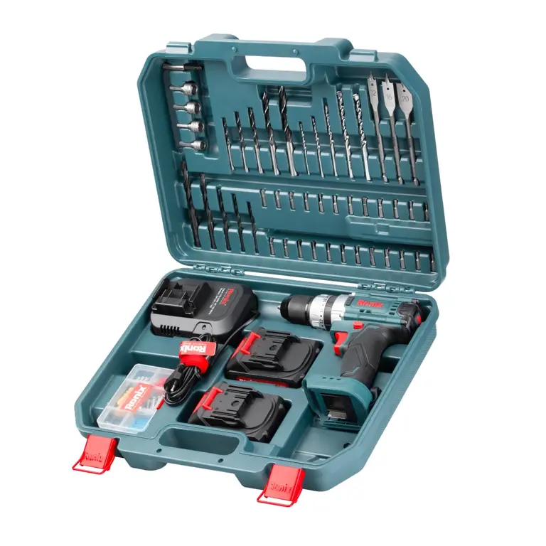 کیت دریل چکشی شارژی 20 ولت 53 پارچه مدل: RS-8619 | رونیکس
