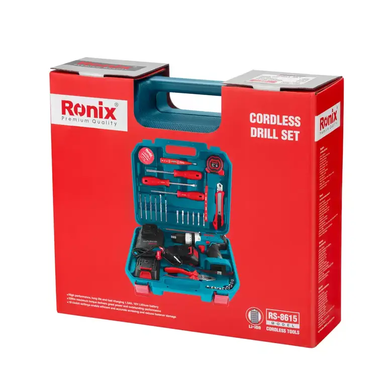 کیت دریل شارژی 16 ولت - 33 پارچه مدل: RS-8615 | رونیکس