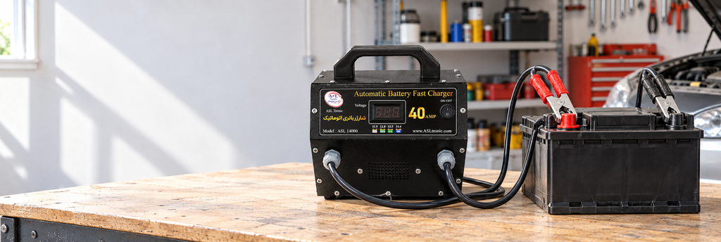 شارژر باتری 40 آمپر اتوماتیک اصل ترونیک مدل ASL14000