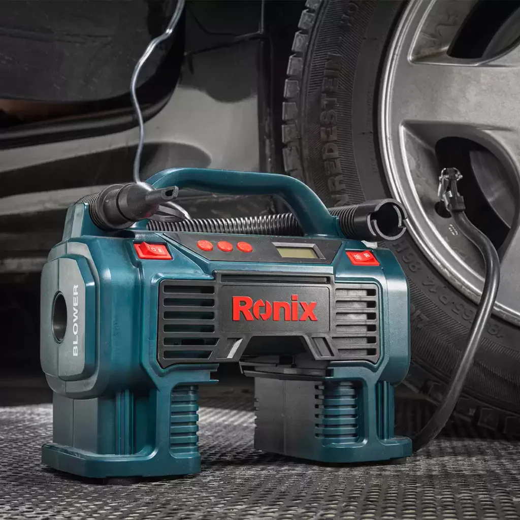 مینی کمپرسور باد سه کاره دیجیتال فندکی با کیف رونیکس مدل RH-4260B